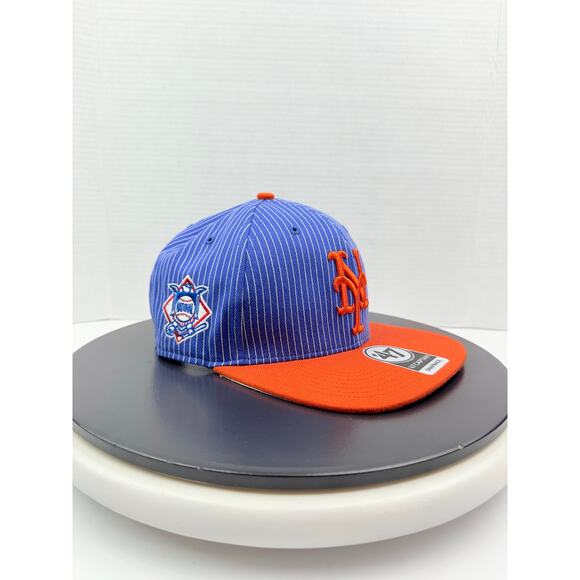 47 Captain New York Mets Pinstripe Blue Adjustable Snapback Hat Baseball Cap - Picture 3 of 7